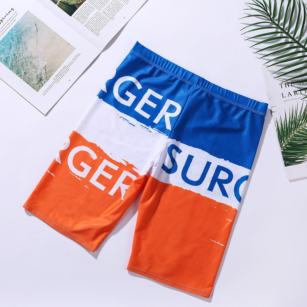 Wholesale Men's Cropped Swim Trunks Polyester Swimwear